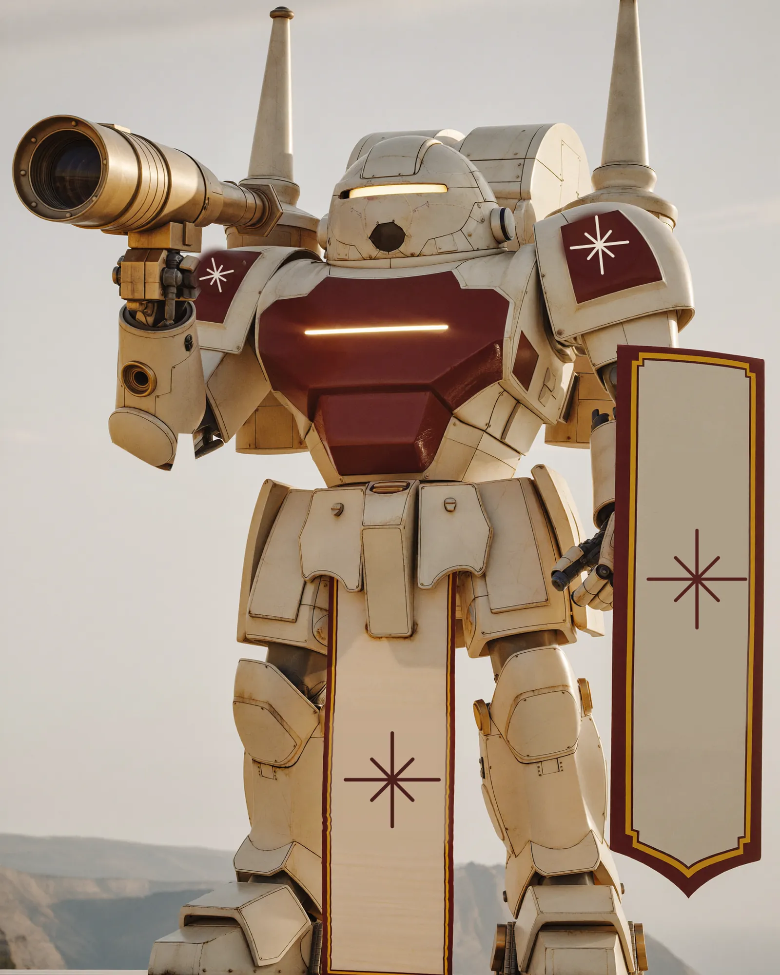 Vigil, the Astorum warden, a colossal ivory guardian machine standing watch